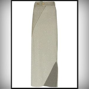 Aeron green striped with slit skirt